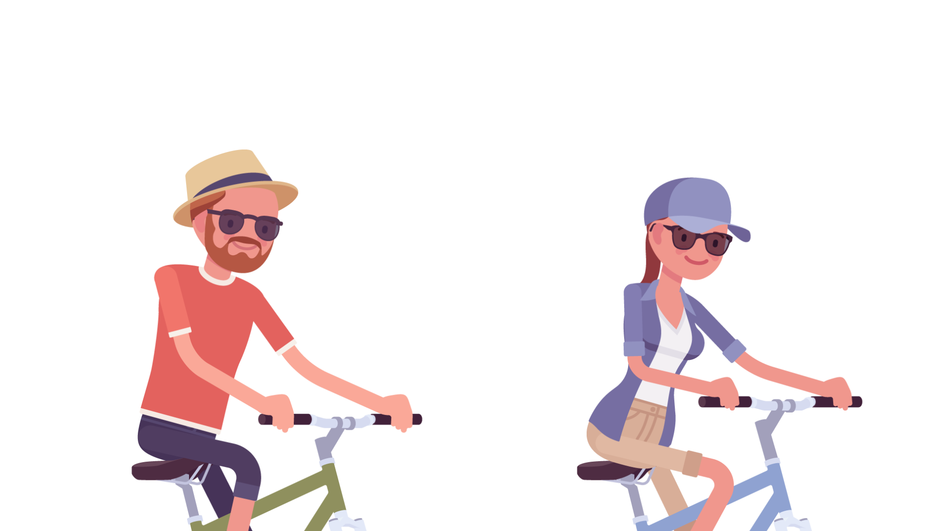 Twee mensen op de fiets